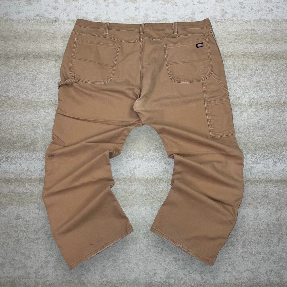 Vintage Y2K Dickies Carpenter Pants 34x30 Baggy Fit Camel Tan Canvas Dungarees
